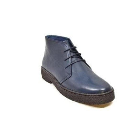 British Walkers Playboy Original High Top Men's Navy Blue Leather Chukka Boot - Picture 3 of 7